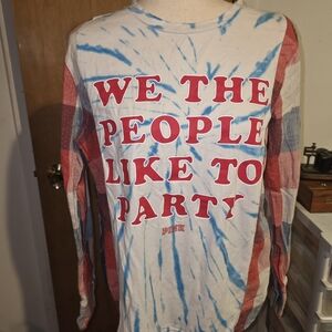 We The People Like To Party Tie-Dye Long Sleeve Top